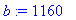 b := 1160